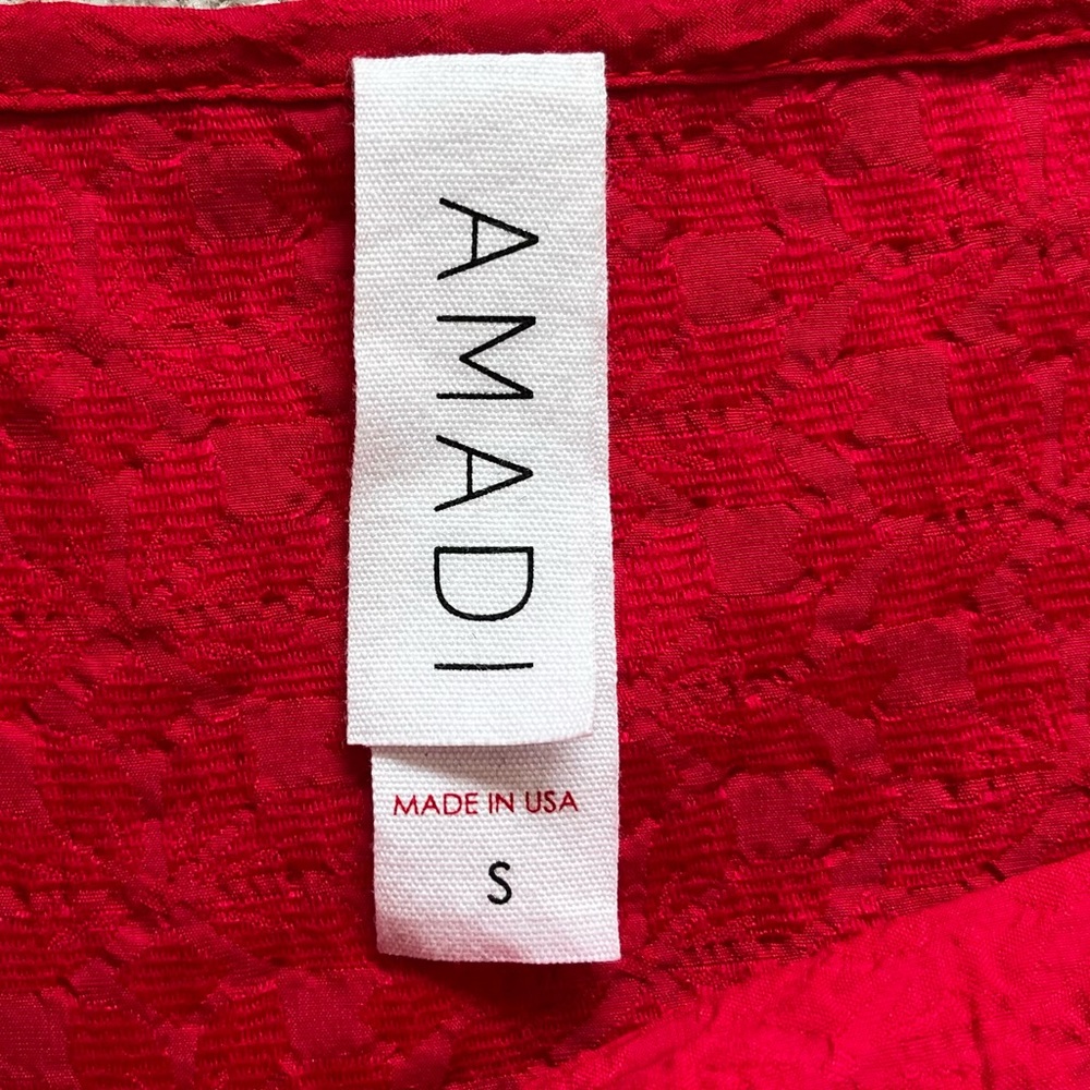 AMADI Esther Square Neckline Red Mini Dress Size Small Trendy Pretty Dainty - Picture 5 of 12